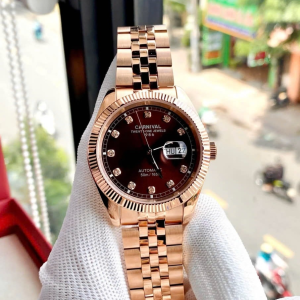 Đồng Hồ Nam Carnival 8131G Dây Thép Vỏ Rose Gold Brown